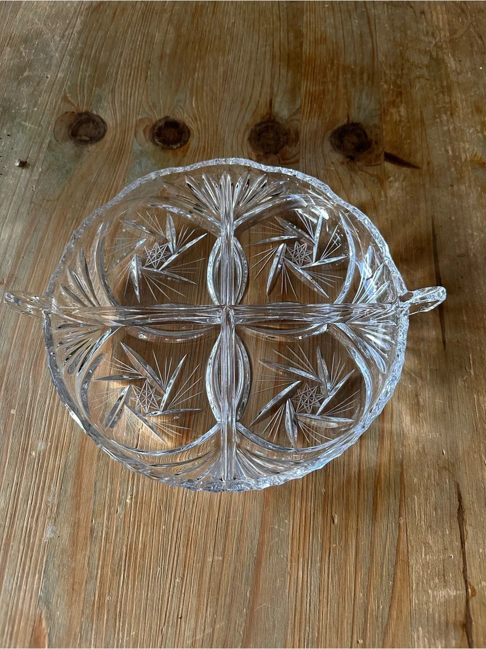 Cut Crystal Serving Platter - Clear Glass